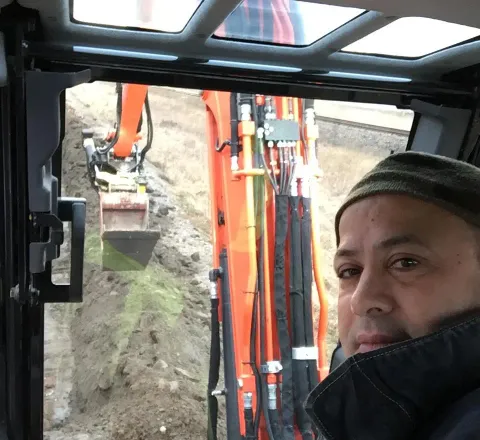 Grävning av dike i Uddevalla